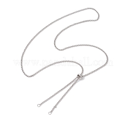 2Pcs 2 Colors 304 Stainless Steel Slider Necklace Makings&nbsp;AJEW-JB01259