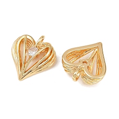 Brass Micro Pave Cubic Zirconia Pendants&nbsp;KK-F906-17G