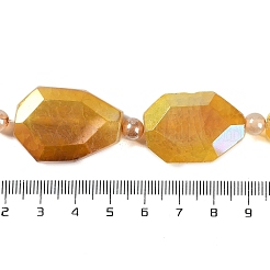 Electroplated Natural Agate Beads Strands&nbsp;G-L604-B01-01A