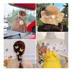 24Pcs 12 Style 3D Rose Organgza Lace Embroidery & Butterfly Ornament Accessories&nbsp;DIY-BT0001-48