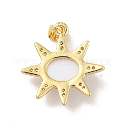 Brass Micro Pave Cubic Zirconia Pendants&nbsp;KK-B059-46G-A