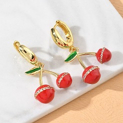 Brass Micro Pave Cubic Zirconia Hoop Dangle Earrings for Women&nbsp;EJEW-A167-04B-G