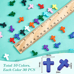 300Pcs 10 Colors Opaque Acrylic Beads&nbsp;SACR-PH0002-17