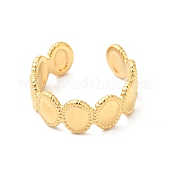 Ion Plating(IP) 304 Stainless Steel Oval Open Cuff Ring for Men Women&nbsp;RJEW-I085-18G
