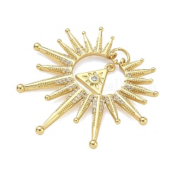 Brass Micro Pave Clear Cubic Zirconia Pendants&nbsp;KK-D229-04G