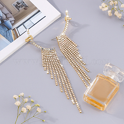 3 Pairs 3 Colors Alloy Rhinetosne Tassel Stud Earrings for Women&nbsp;EJEW-GO0002-23