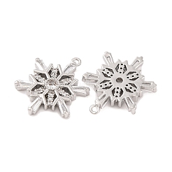 Brass Micro Pave Clear Cubic Zirconia Pendants&nbsp;KK-S389-14P