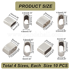 40Pcs 4 Style 304 Stainless Steel Spacer Beads&nbsp;STAS-PH0004-68
