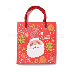 Christmas Santa Claus Print Paper Gift Bags with Nylon Cord Handle&nbsp;CARB-K003-01B-01