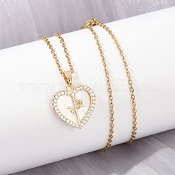 Brass Micro Pave Cubic Zirconia Plastic Imitation Shell Pendant Neckalces&nbsp;NJEW-C076-10G