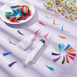 72Pcs 12 Colors Bent Tip Plastic Fluid Precision Blunt Needle Dispense Tips&nbsp;TOOL-FG0001-20
