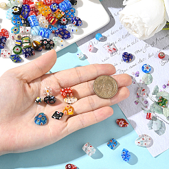 110Pcs 10 Styles Handmade Millefiori Glass Beads&nbsp;LK-SC0001-01