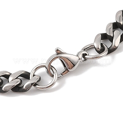 Non-Tarnish 304 Stainless Steel Cuban Link Chain Bracelets for Men&nbsp;BJEW-B096-35B-AS