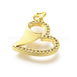 Brass Micro Pave Clear Cubic Zirconia Pendants&nbsp;KK-M297-19G