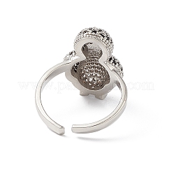 Penguin Clear & Black Cubic Zirconia Cuff Ring&nbsp;RJEW-M146-05P