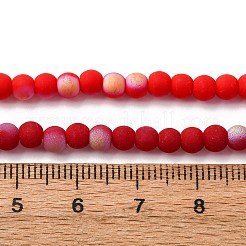 15 Strands 15 Colors Frosted Opaque Glass Beads Strands&nbsp;GLAA-TA0003-39