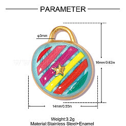 304 Stainless Steel Enamel Pendants&nbsp;STAS-OY014-23G