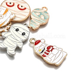 6Pcs 6 Styles Halloween Theme Alloy Enamel Pendants&nbsp;ENAM-FP0002-99