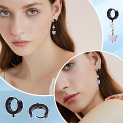 12Pcs 304 Stainless Steel Huggie Hoop Earrings Findings&nbsp;STAS-UN0043-44