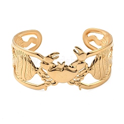 Ocean Theme 304 Stainless Steel Cuff Bangles for Women&nbsp;BJEW-Z171-01G-01