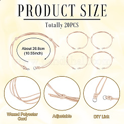 20Pcs Waxed Polyester Cord Bracelet Making&nbsp;AJEW-TAC00086