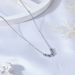 1Pc 304 Stainless Steel Round Beads Pendant Necklaces&nbsp;NJEW-LP0003-13