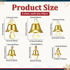 240Pcs 6 Styles Iron Bell Pendants&nbsp;IFIN-PH0002-39