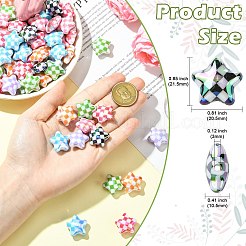 Electroplate Printed Opaque Acrylic Beads&nbsp;MACR-CJC0004-35-1
