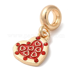 Rack Plating Alloy Light Siam Rhinestone European Dangle Charms&nbsp;PALLOY-S189-23G