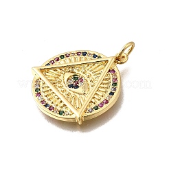 Brass Micro Pave Cubic Zirconia Pendants&nbsp;KK-F899-17G