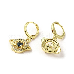 Planet Real 18K Gold Plated Brass Dangle Leverback Earrings&nbsp;EJEW-Q797-17G
