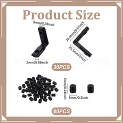 30Pcs Alloy L-Shape Corner Groove Connectors&nbsp;FIND-GA0007-23