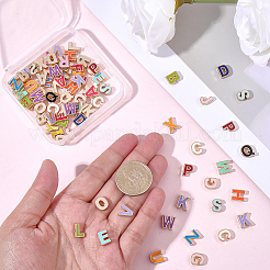 4 Bags Alloy Enamel Alphabet Beads&nbsp;ENAM-SC0007-70