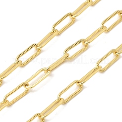 Textured Brass Paperclip Chains&nbsp;KK-Z160-03G