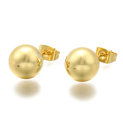Rack Plating Brass Round Ball Stud Earrings for Women&nbsp;EJEW-F294-08F-G