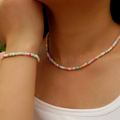 Fashionable European and American Style Shell Beaded Bracelets & Necklaces Set for Women&nbsp;VE9378