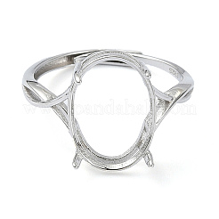 Adjustable 925 Sterling Silver Solitaire Ring Settings&nbsp;STER-K179-01P