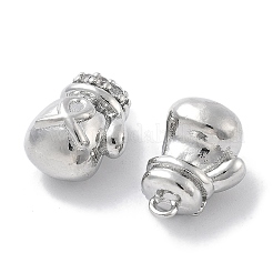 Brass Micro Pave Cubic Zirconia Charms&nbsp;KK-M102-55P