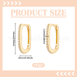 1 Pair Rhodium Plated 925 Sterling Silver Micro Pave Clear Cubic Zirconia Hoop Earrings for Women&nbsp;EJEW-UN0003-08