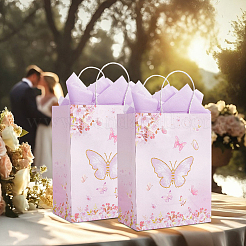 12Pcs 2 Colors Butterfly Print Paper Packaging Bags&nbsp;ABAG-BBC0001-29B