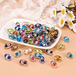 Handmade Foil Glass Lampwork Beads&nbsp;LAMP-CD0001-04