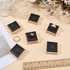 6Pcs Bamboo Single Ring Display Stands with PU Leather/Velvet Mat&nbsp;RDIS-CL0001-01B