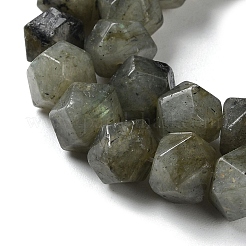 Natural Labradorite Star Cut Round Beads Strands&nbsp;G-M418-C10-01
