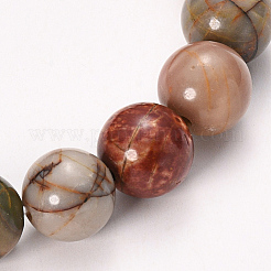 Natural Polychrome Jasper/Picasso Stone/Picasso Jasper Beaded Stretch Bracelets&nbsp;BJEW-Q692-11-8mm