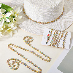 S-shaped Glass Rhinestone and Iron Cup Chains&nbsp;DIY-WH20032-25G-02