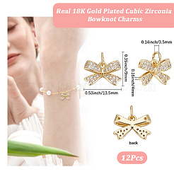 12Pcs Rack Plating Brass Micro Pave Cubic Zirconia Pendants&nbsp;KK-BBC0017-71