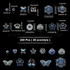 240Pcs 12 Style Electroplate Crystal Glass Bicone Beads&nbsp;GLAA-AR0001-15