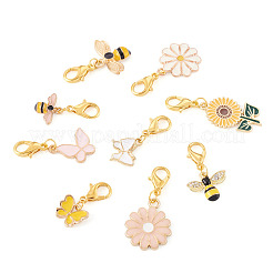 9Pcs 9 Style Alloy Enamel Pendant Decoration&nbsp;HJEW-CD0001-01
