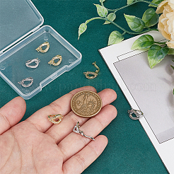 8Pcs 2 Colors Brass Micro Pave Clear Cubic Zirconia Fold Over Clasps&nbsp;FIND-PH0021-17