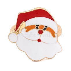 Christmas Theme Alloy Enamel Open Cuff Ring&nbsp;RJEW-C106-02C-KCG